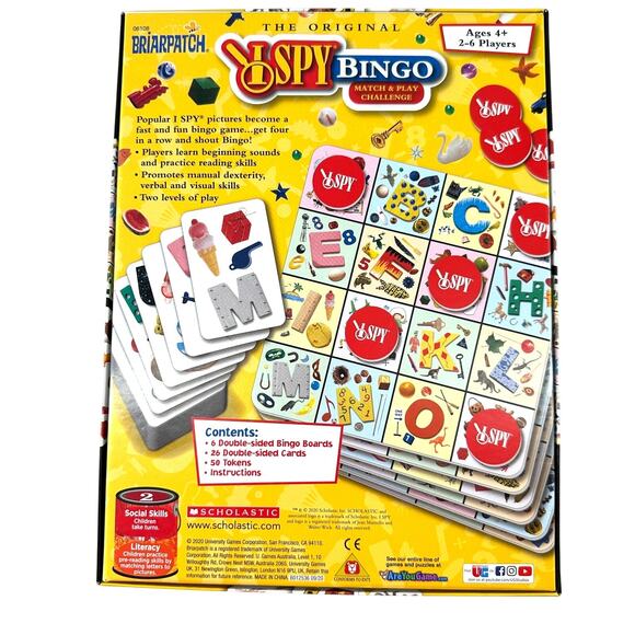 I Spy Bingo Scholastic Kids Party Game Retro Family Fun Night - Picture 2 of 3